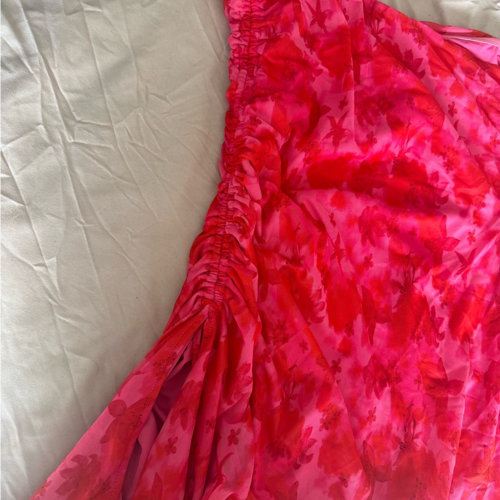 Princess Polly Strapless Pink and Red Floral Slip Dress - Picture 3 of 4